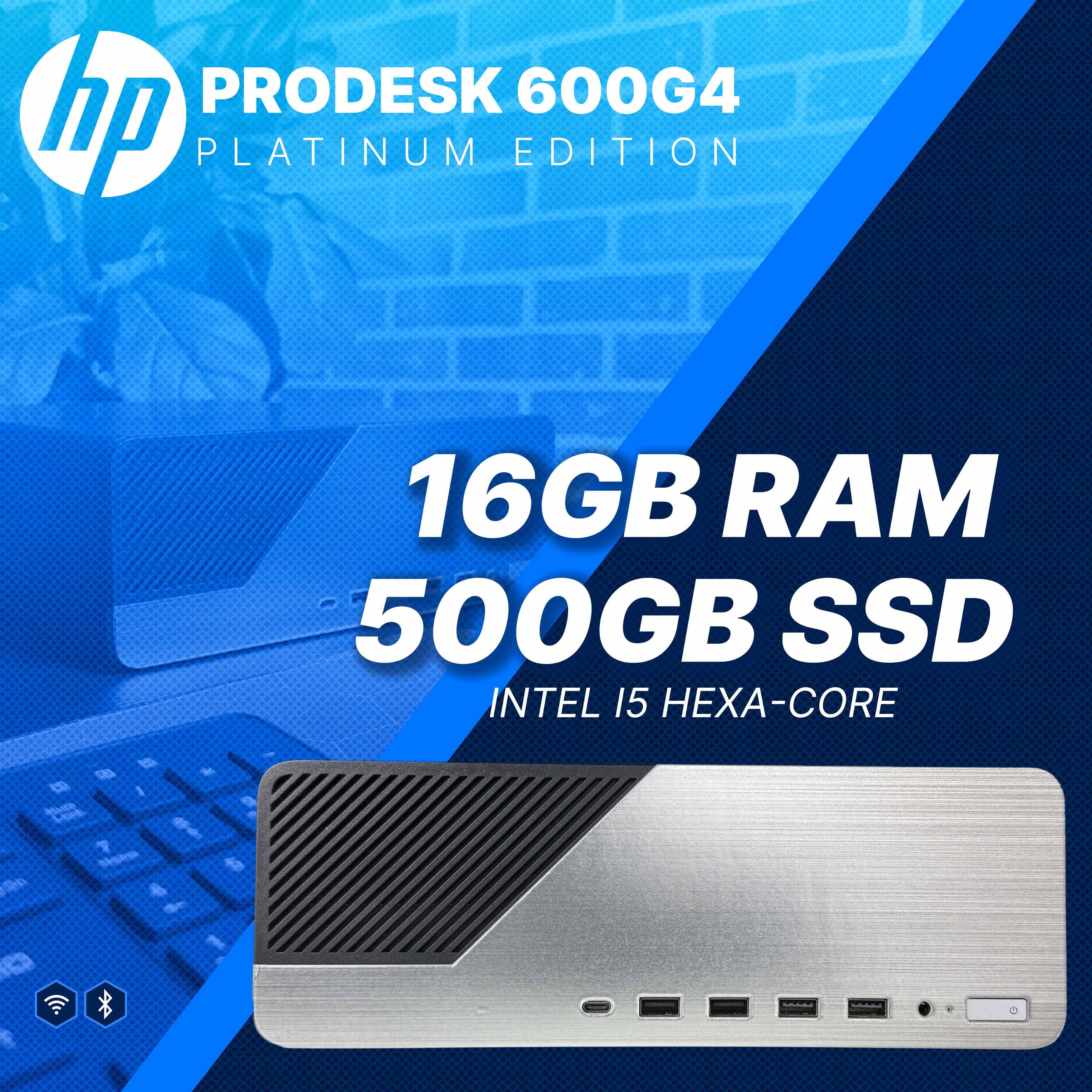 hp PRODESK 600G4 PLATINUM EDITION 16GB RAM 500GB SSD INTEL I5 HEXA-CORE