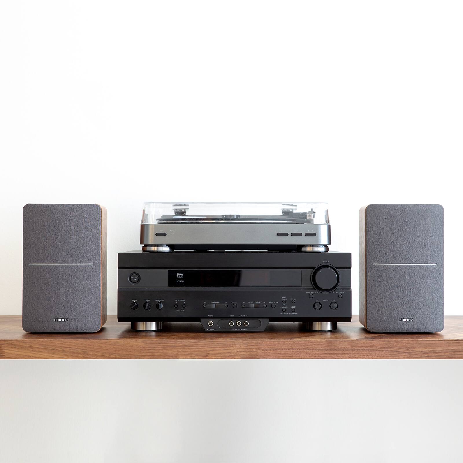 Alt View 2. Edifier - Edifier P12 Passive Bookshelf Speakers 2-way Speakers Needs amplifier or receiver - Brown.