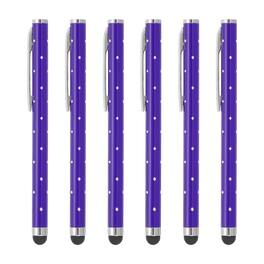 Unique Bargains - Stylus Pens for Touch Screens, 6pcs High Precision Universal Bling Metal Capacitive Pen for Touch Screen Devices Phone - Purple