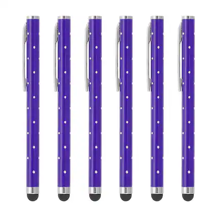 Front. Unique Bargains - Stylus Pens for Touch Screens, 6pcs High Precision Universal Bling Metal Capacitive Pen for Touch Screen Devices Phone - Purple.