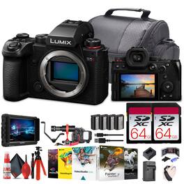 Panasonic - Lumix S5 II Mirrorless Camera + 4K Monitor + 2 x 64GB Memory Cards + More