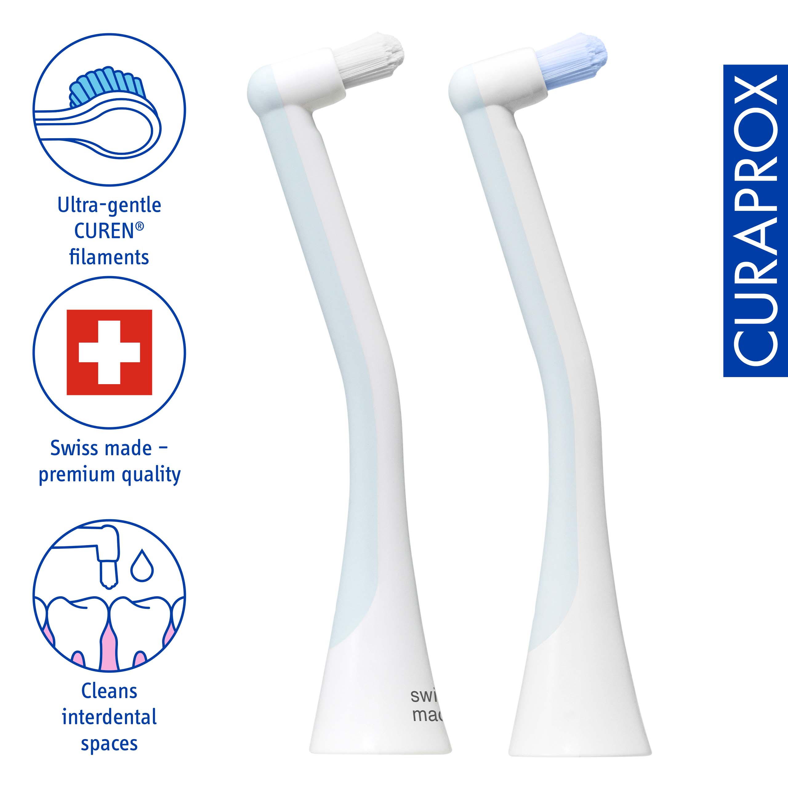 Ultra-gentle CUREN filaments, Swiss made - premium quality, Cleans interdental spaces, swi ma
