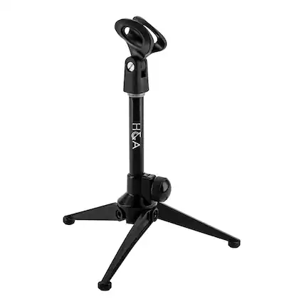 Front. H&A - H&A Compact Tripod Tabletop Microphone Stand.