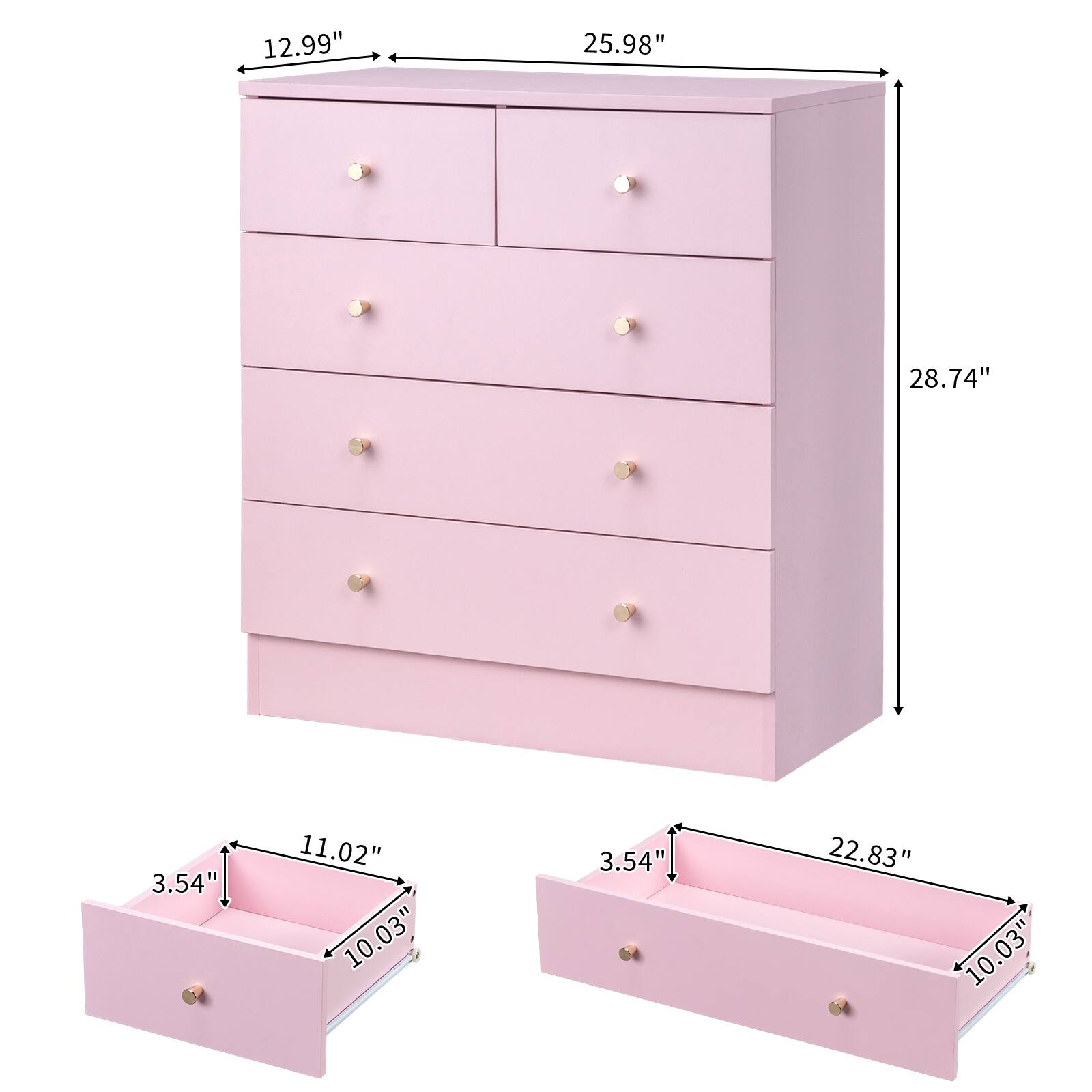 12.99"  
25.98"  
28.74"  
3.54"  
11.02"  
10.03"  
3.54"  
22.83"  
10.03"