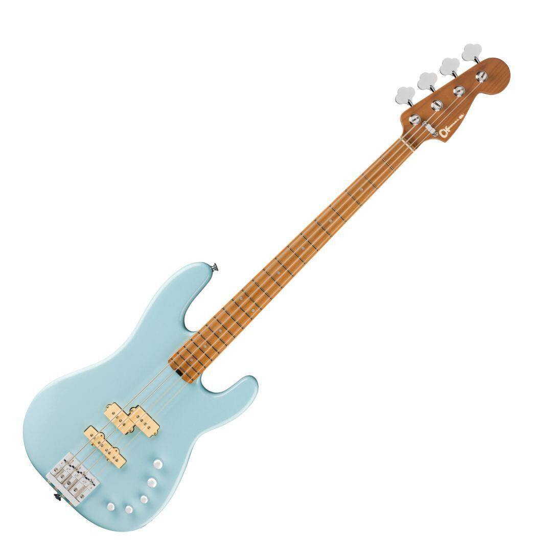 Angle. Charvel - Charvel ProMod San Dimas PJ IV Bass Guitar - Sonic Blue.