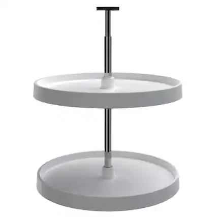 Front. Rev-A-Shelf - Rev-A-Shelf 20'' Lazy Susan Full-Circle Polymer 2-Shelf, White, 3072-20-11-52 - White.
