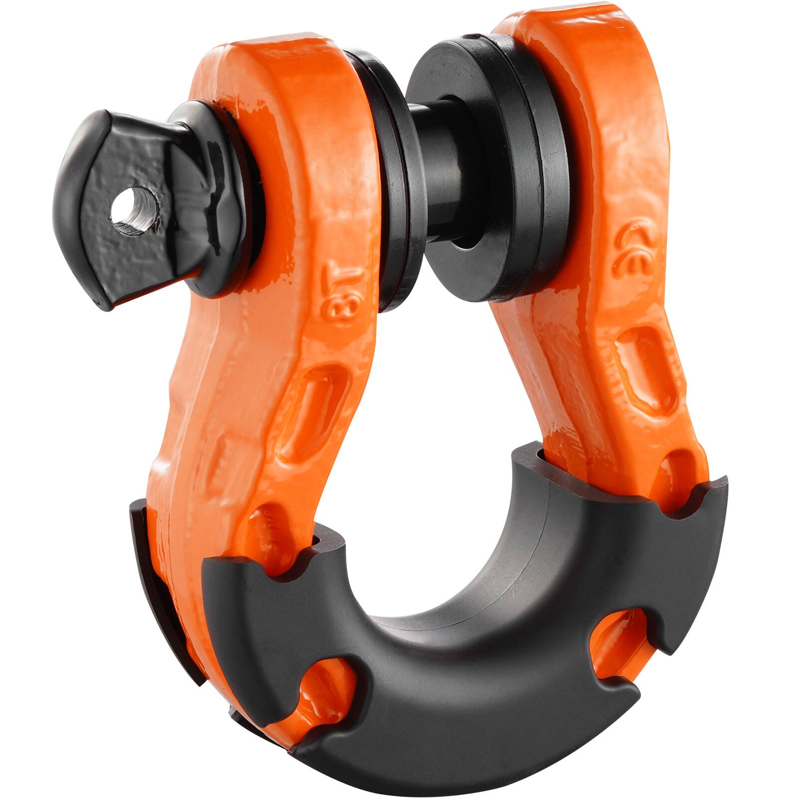 Alt View 5. VEVOR - 3/4" D-Ring Shackle, 2 Pack Alloy Steel Shackles 66139 lbs (30 Ton) Break Strength with 7/8" Screw Pin - Orange,Black.