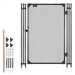 VEVOR - Pool Fence Gate, 4 x 2.5 ft Inground Swimming Pool Fences Gate, Outdoor Security Fencing Door Kit with Metal Latch - Black