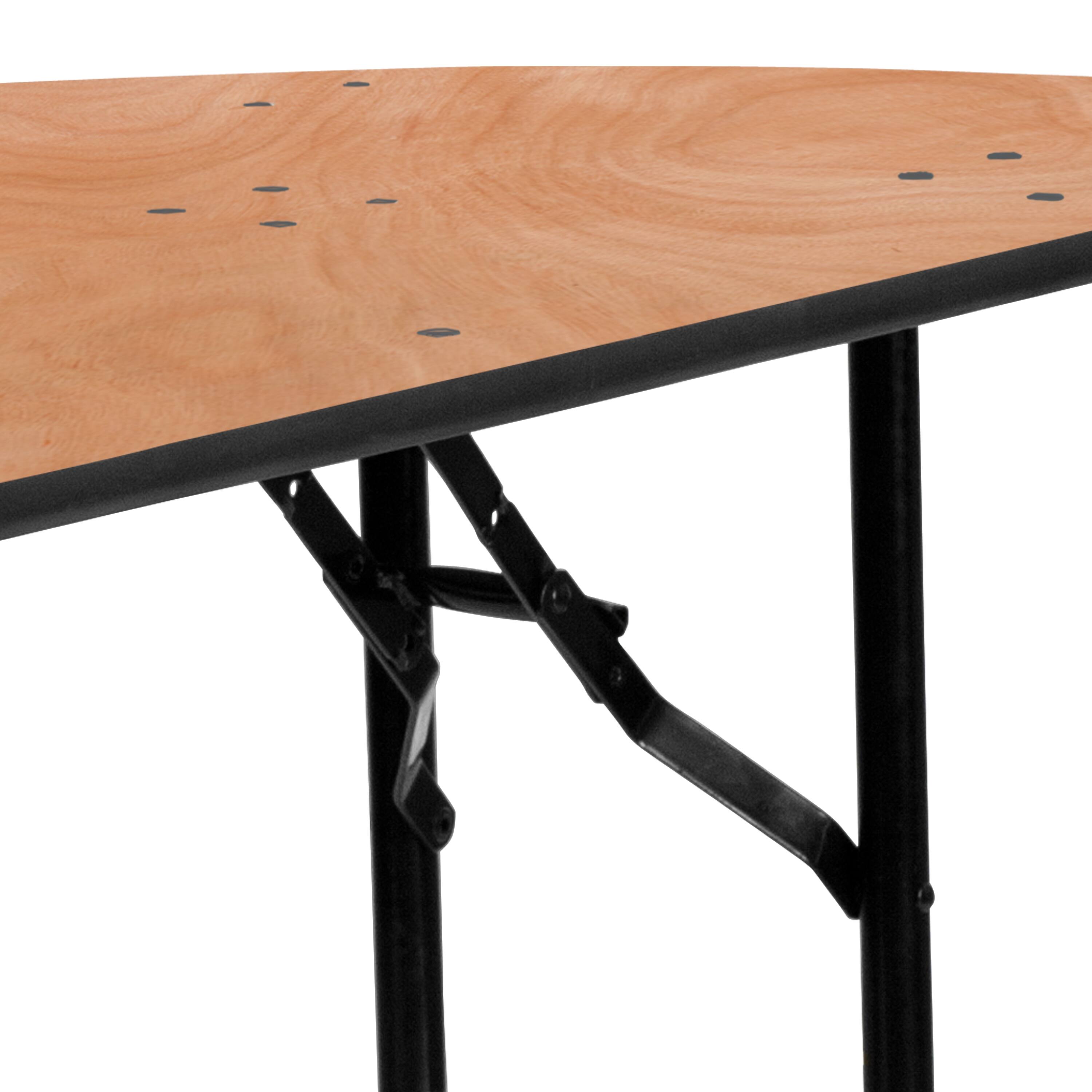 Alt View 19. Alamont Home - 4-Foot Half-Round Wood Folding Banquet Table - Natural.