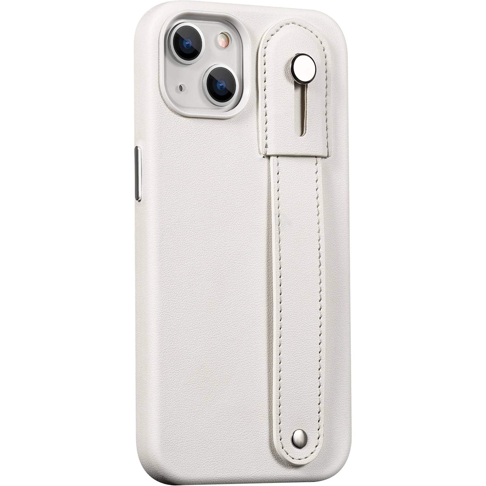 Angle. SaharaCase - FingerGrip Series Case with Strap for Apple iPhone 13 and iPhone 14 - White.