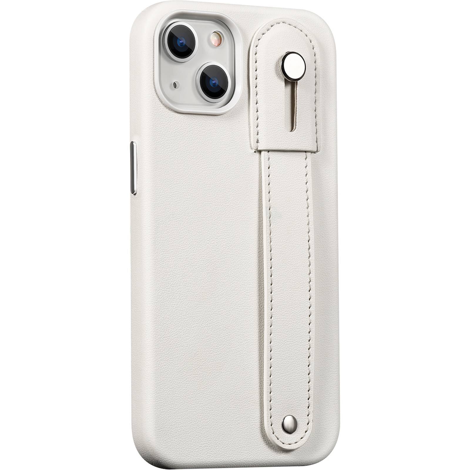 Angle. SaharaCase - FingerGrip Series Case with Strap for Apple iPhone 13 and iPhone 14 - White.