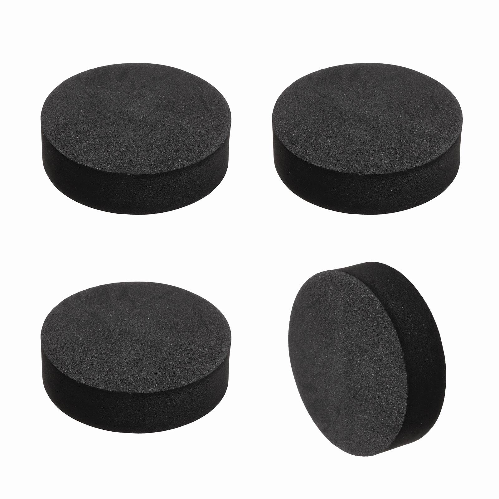 Front. Unique Bargains - Single Sided Speaker Isolation Pads 55x16mm Round EVA Acoustic Foam Anti-Vibration Feet for Speaker Subwoofer, 4pcs - Black.