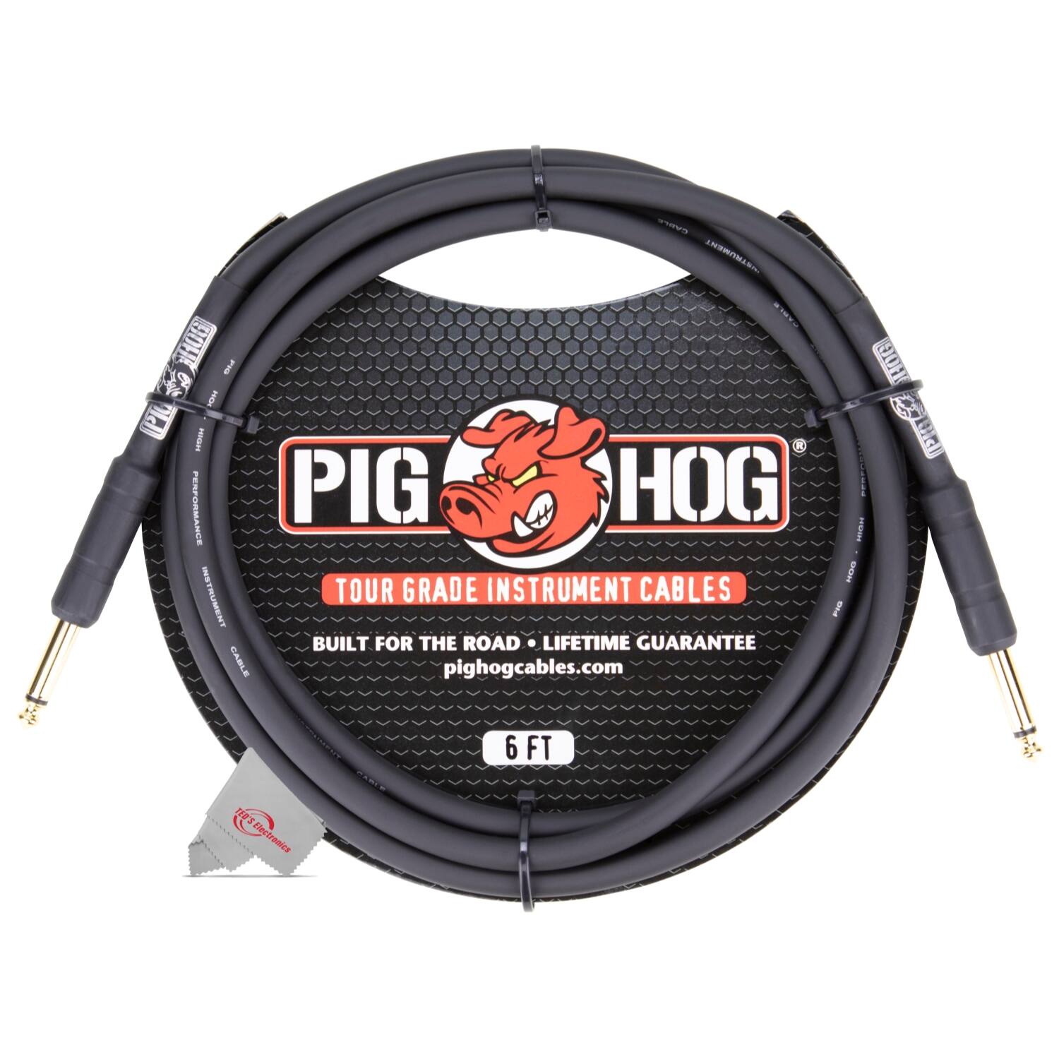 PIG HOG  
TOUR GRADE INSTRUMENT CABLES  
BUILT FOR THE ROAD • LIFETIME GUARANTEE  
pighogcables.com  
6 FT