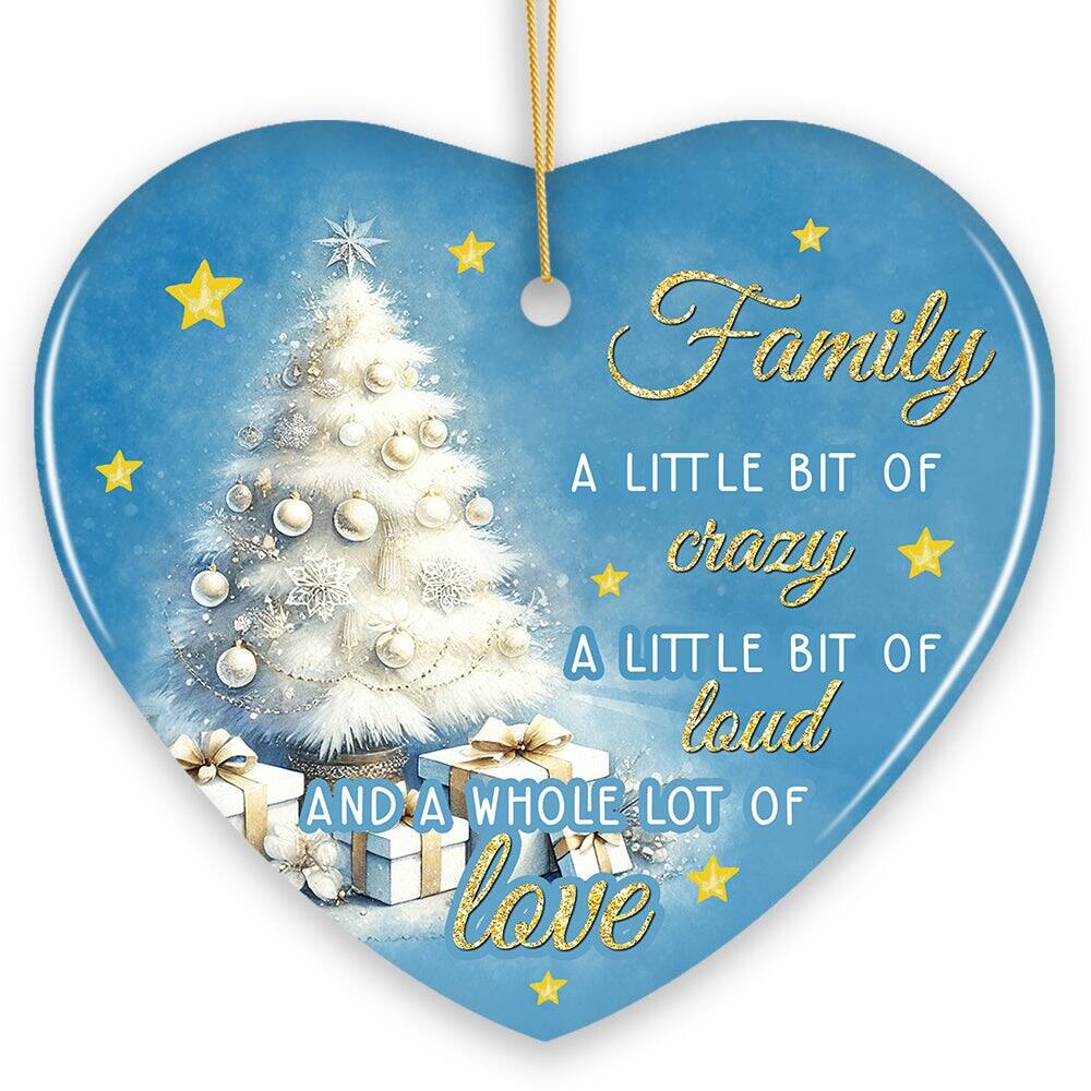 OrnamentallyYou - Whimsical Family Quote Ornament Enchanting White Christmas Appreciation Gift and Tree Decor Heart - Multi-colored