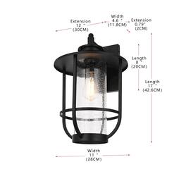 Elegant Lighting - Janney 11 Inch Outdoor Wall Sconce In - Black