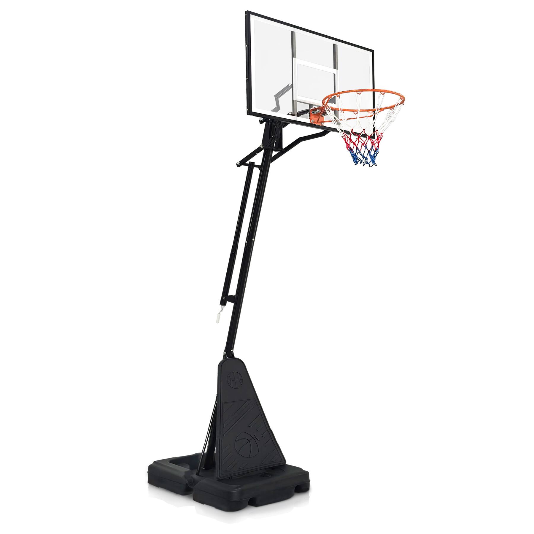 Front. APRILSOUL - Portable Basketball Hoop 810ft 44 Backboard Rebound System Indoor Outdoor - Black.