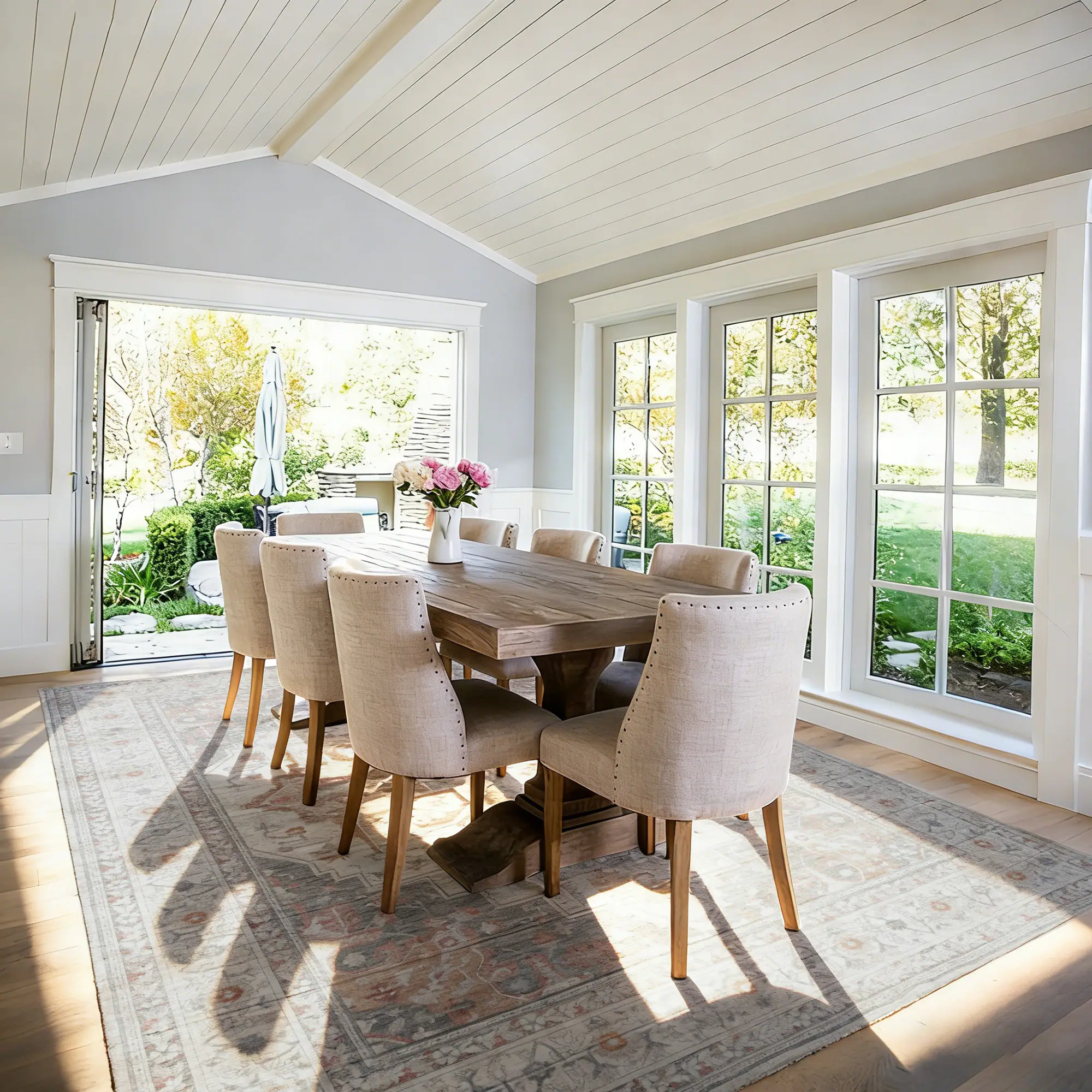 Back. RYHNUYNE - 8x10 Area Rugs for Living Room,Orange Vintage Large Area Rug, Washable Stain Resistant Carpet,Home Decor Rug for Office - Orange-Gray.