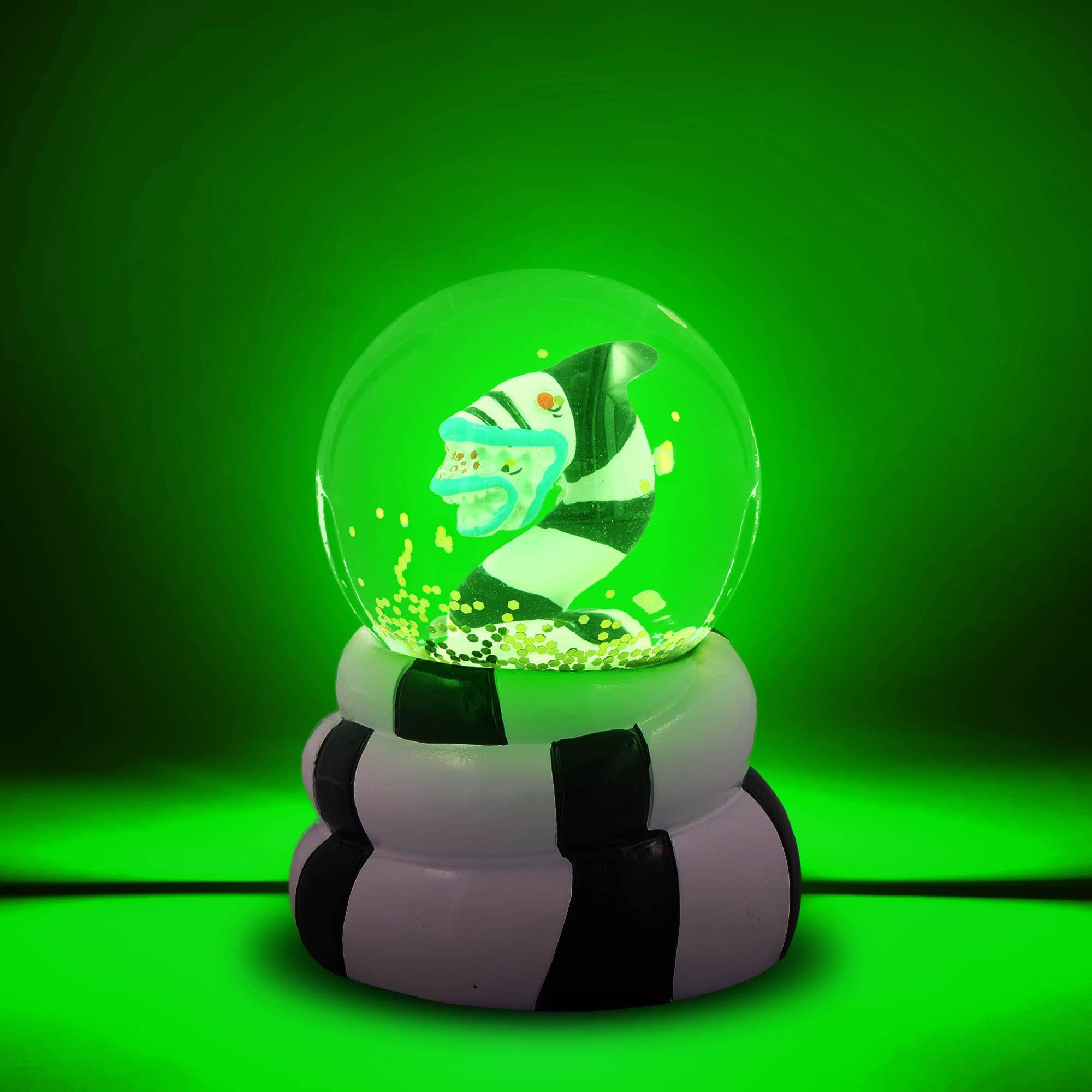 Alt View 1. Silver Buffalo - Beetlejuice Sandworm Mini Light-Up Snow Globe | 3 Inches Tall - Black.