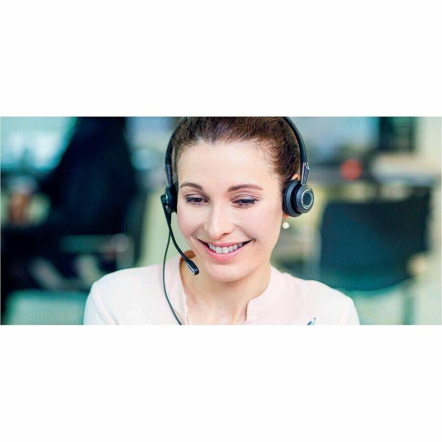 Alt View 2. Jabra - Jabra BIZ 2400 II Headset - Stereo - Mini-phone (3.5mm) - Wired - Over-the-head, On-ear - Binaural - Supra-aural - Noise - Black.