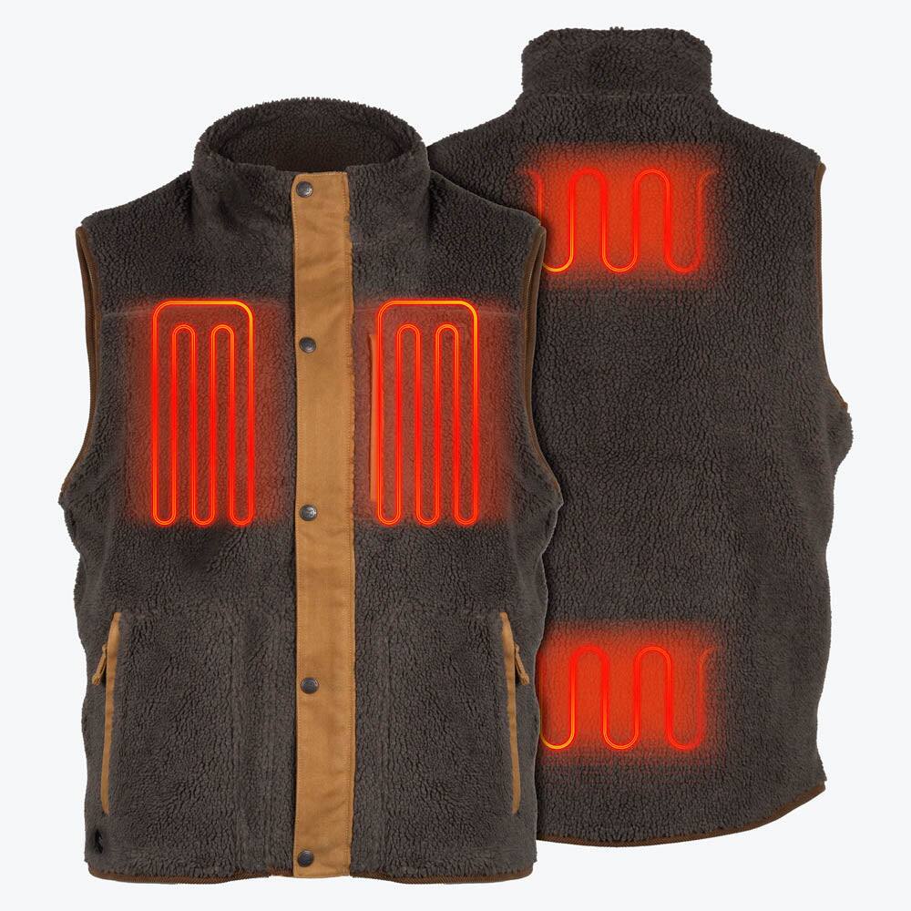 Alt View 1. Mobile Warming - Men's Ranch Sherpa Heated Vest - Charcoal.