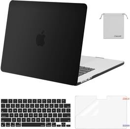 mosiso - Hard Shell Case Kit for MacBook Air 15 inch A3448 A3241 A3114 A2941 M5 M4 M3 M2 - Black