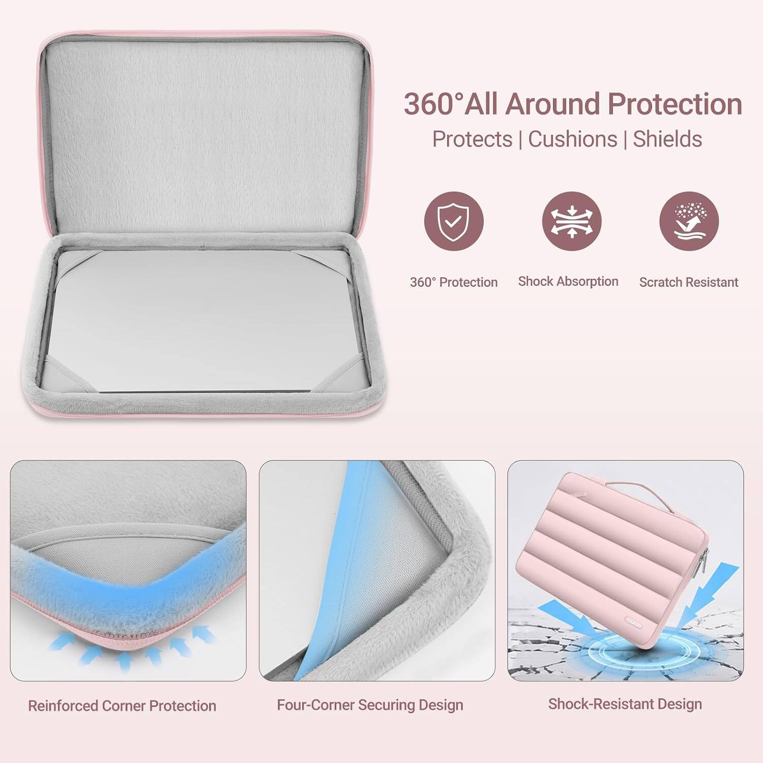 360° All Around Protection  
Protects | Cushions | Shields

360° Protection  
Shock Absorption  
Scratch Resistant

Reinforced Corner Protection  
Four-Corner Securing Design  
Shock-Resistant Design