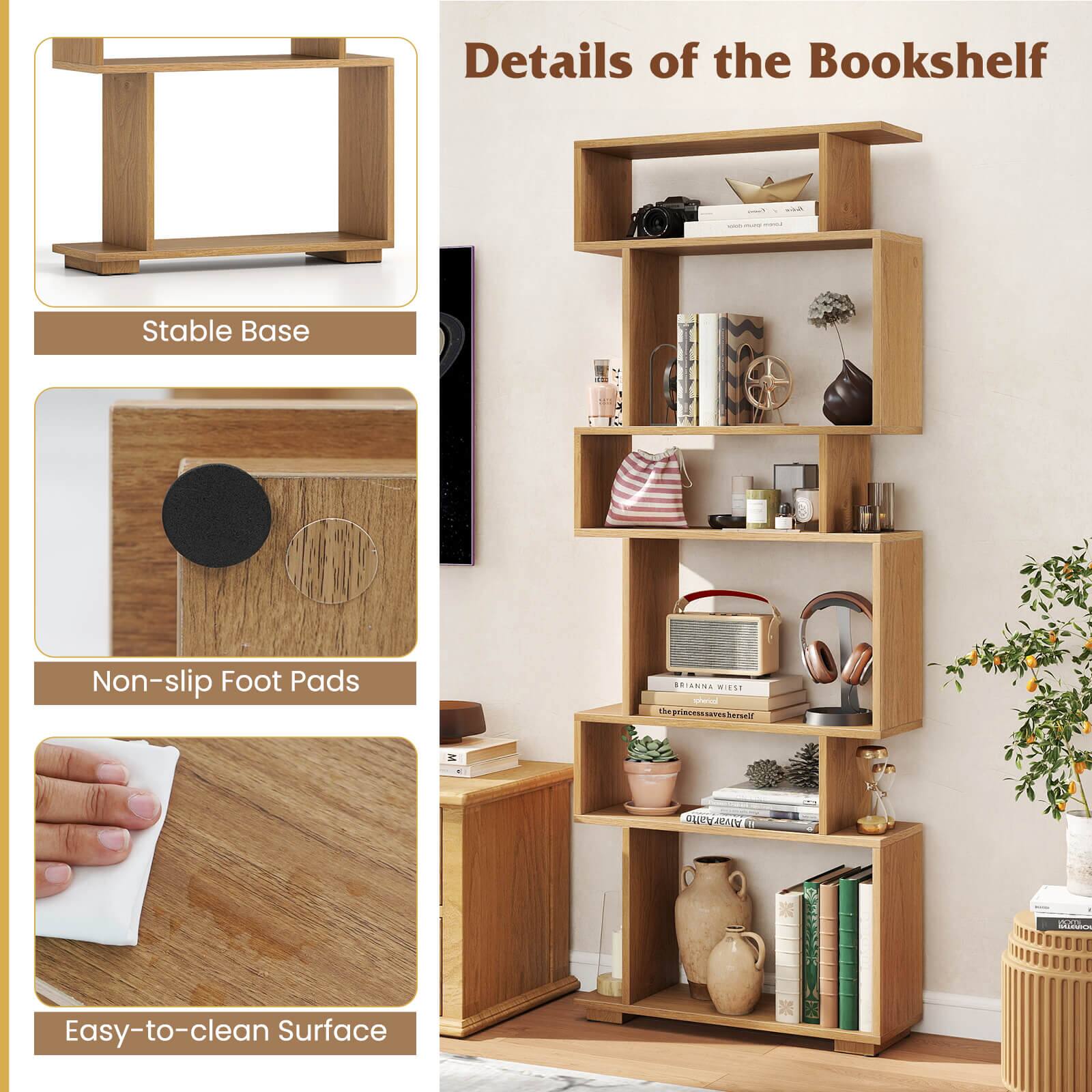 Details of the Bookshelf

- Stable Base
- Non-slip Foot Pads
- Easy-to-clean Surface