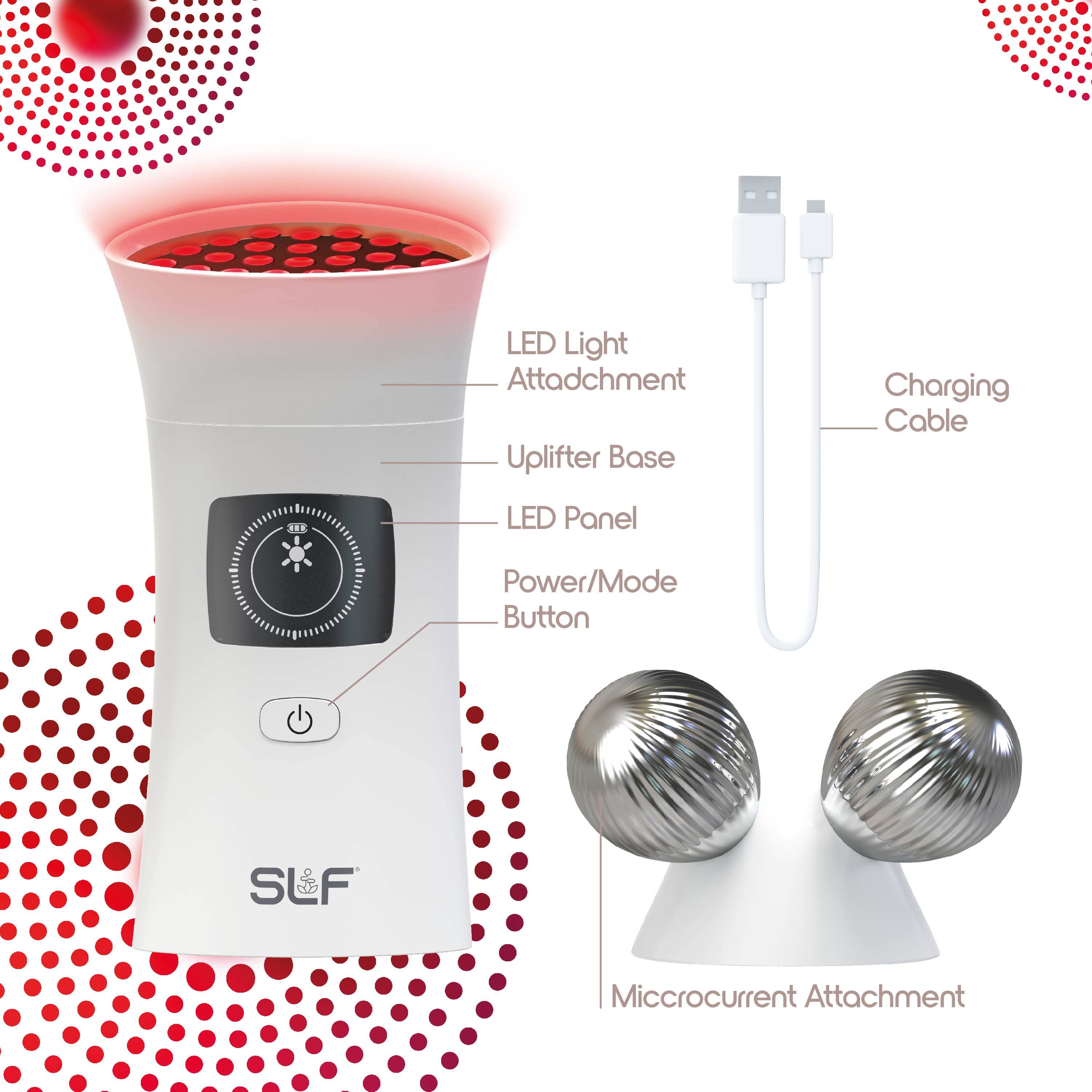 LED Light Attachment  
Uplifter Base  
Charging Cable  
LED Panel  
Power/Mode Button  
Microcurrent Attachment