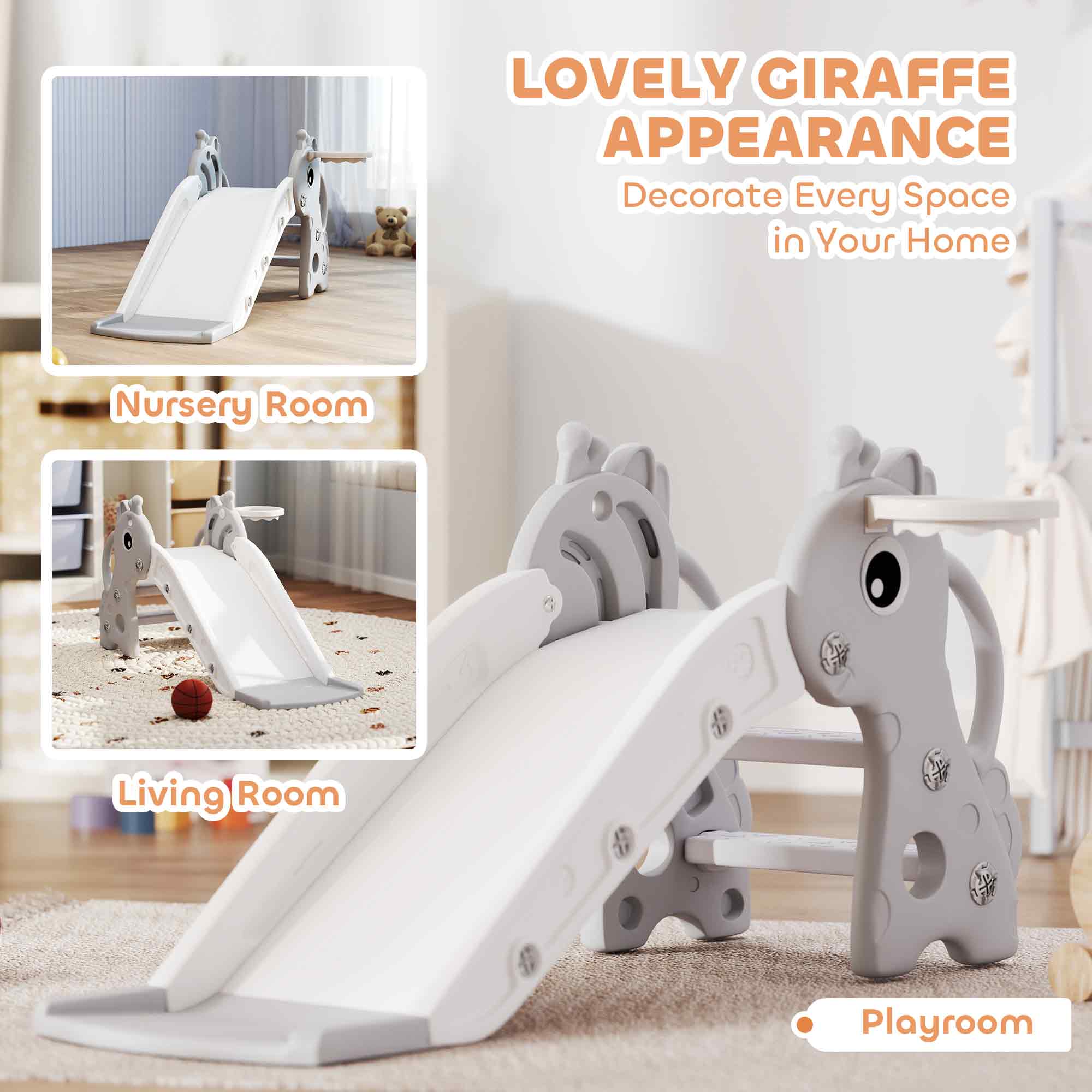Lovely Giraffe Appearance  
Decorate Every Space in Your Home  

Nursery Room  
Living Room  
Playroom