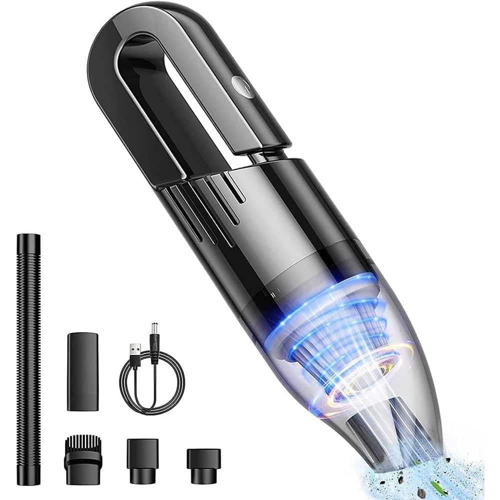 ACJPR - Mini Handheld Vacuum, Portable Cordless, Compact Dust Buster with Washable HEPA Filter and Multi-Nozzles