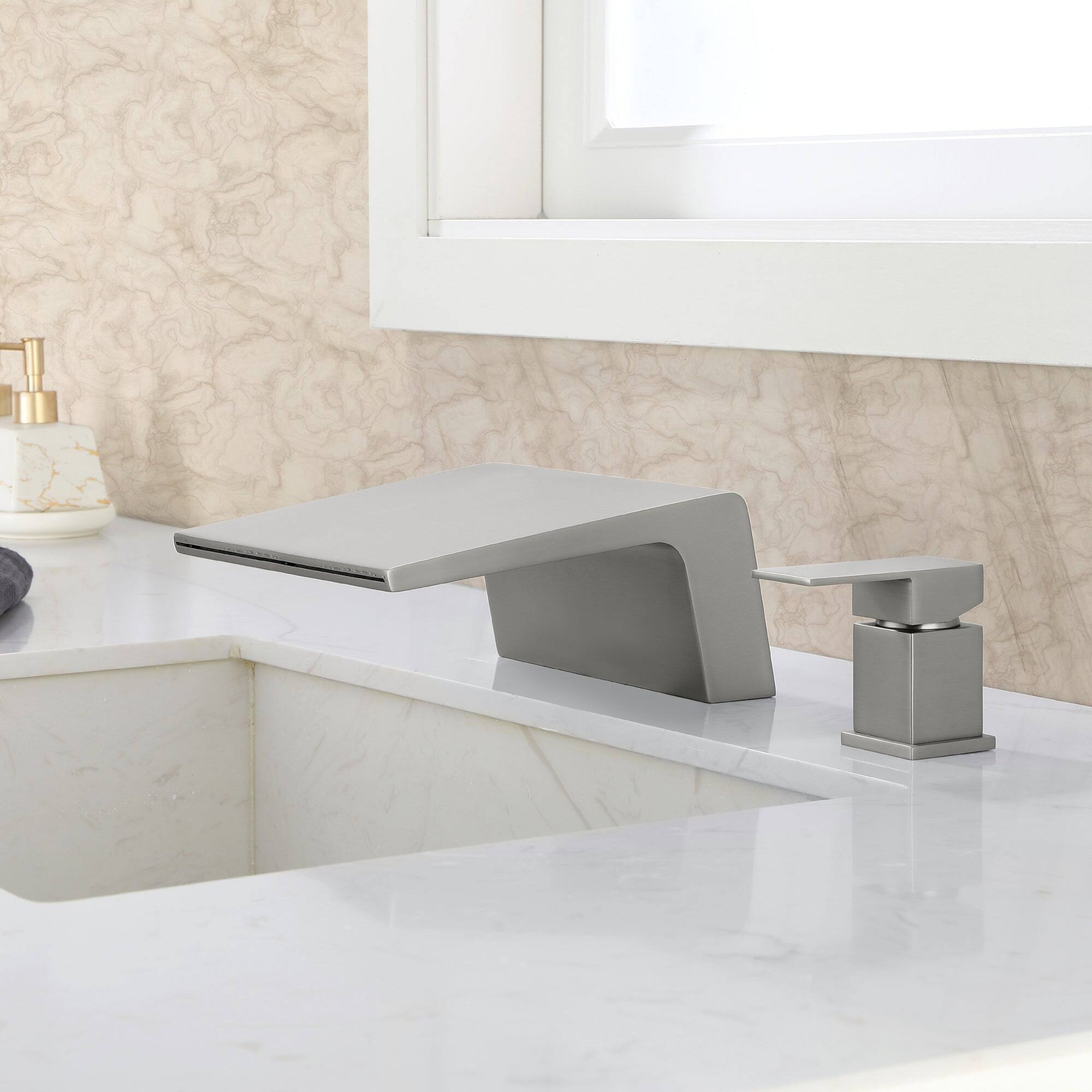 Alt View 1. Boyel Living - Brushed Faucet SUS304 18cm Waterfall Spout cUPC Cartridge Single Handle - Brushed Nickel.