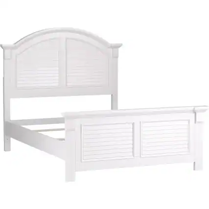 Front. Liberty Furniture Industries - Summer House Full Panel Headboard in Oyster White - White.