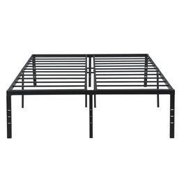 Spaco - Industrial King Bed Frame, Reinforced Steel Support, 1000lb Capacity, No Squeak, Under Bed Storage, for Bedroom - Black