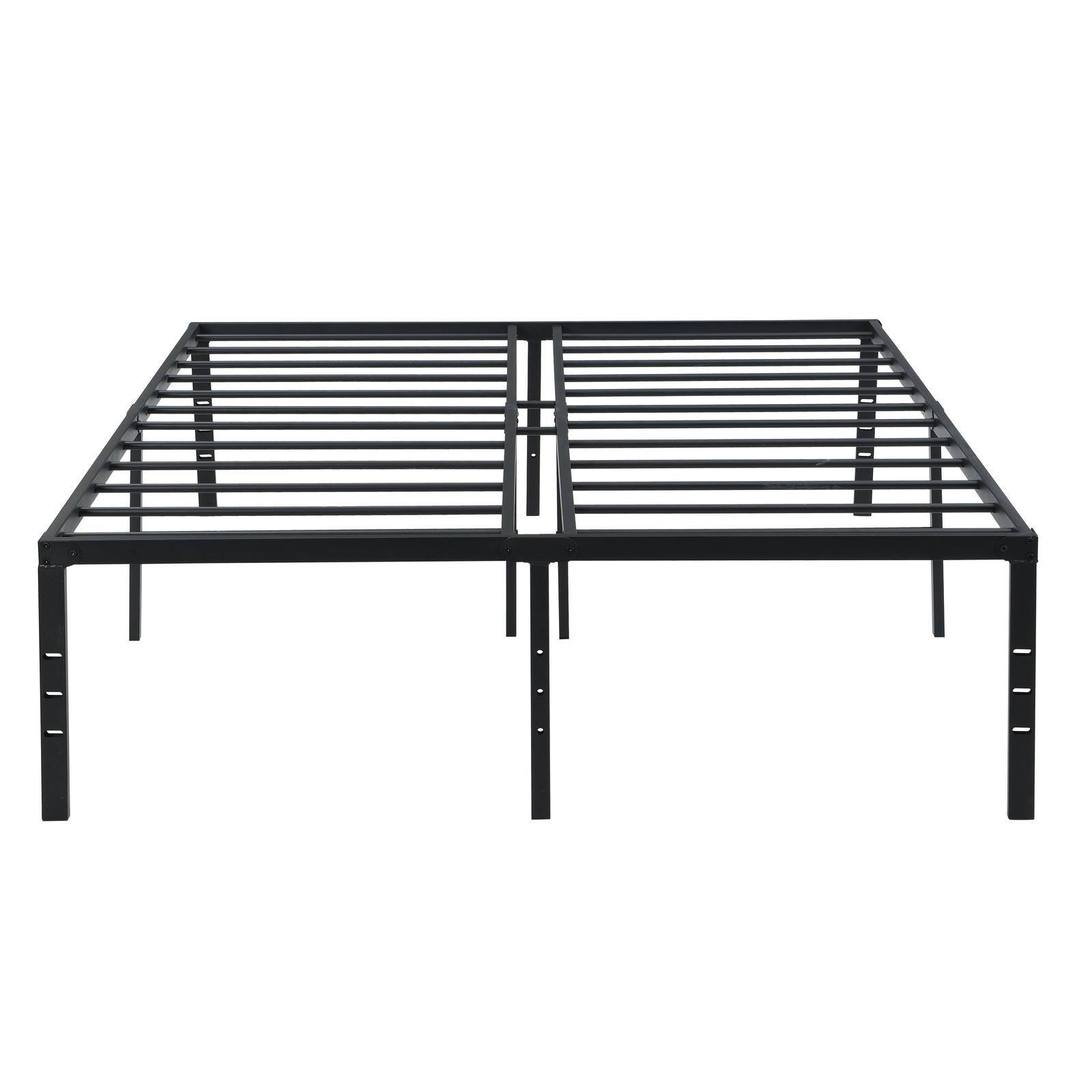 Front. Spaco - Spaco Industrial King Bed Frame, Reinforced Steel Support, 1000lb Capacity, No Squeak, Under Bed Storage, for Bedroom - Black.
