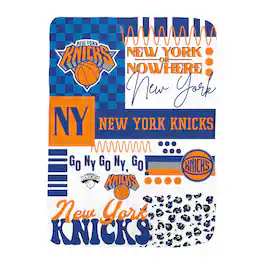 Pegasus - New York Knicks 66" x 95" Oversized Loco Check Ultra Cozy Blanket - Multicolor