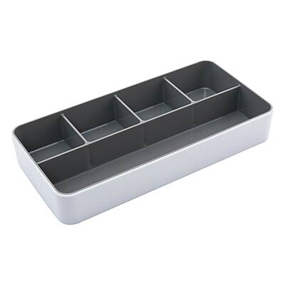 Alt View 2. Fusion - Fusion 5-Compartment Plastic Accessory Holders, White/Gray (37526) - White/Grey.