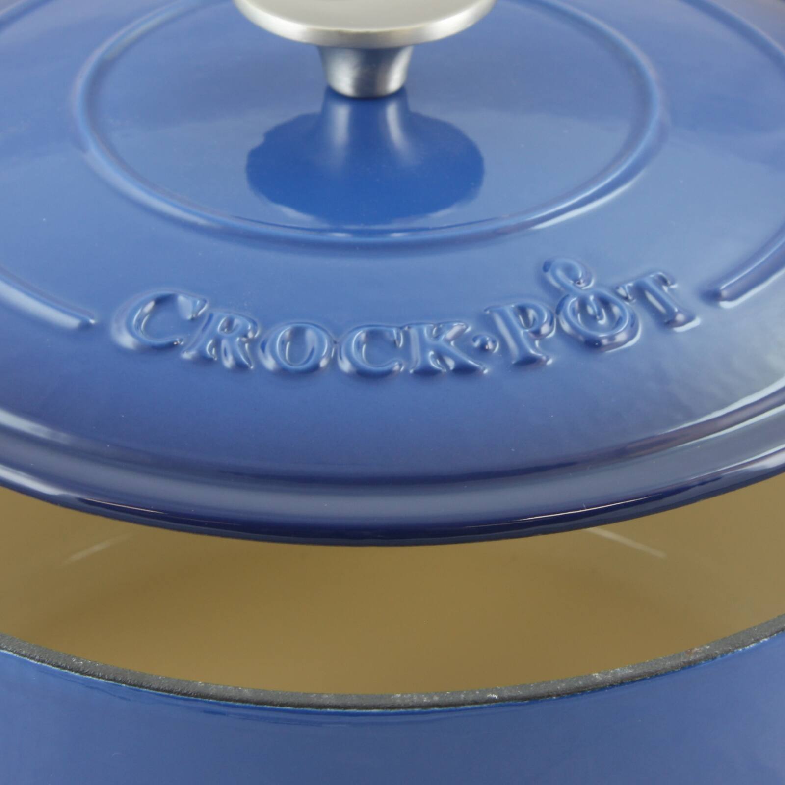 Alt View 1. Crockpot - Crock Pot Artisan 5 Quart Round Enameled Cast Iron Dutch Oven in Sapphire Blue - Sapphire Blue.