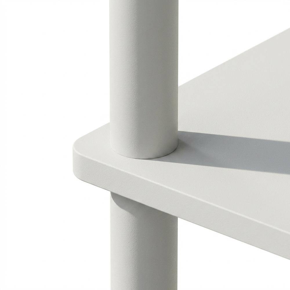 Alt View 1. FurniFact - White 3-Tier End Table with Multi-level Storage and Modern Design - White/White.