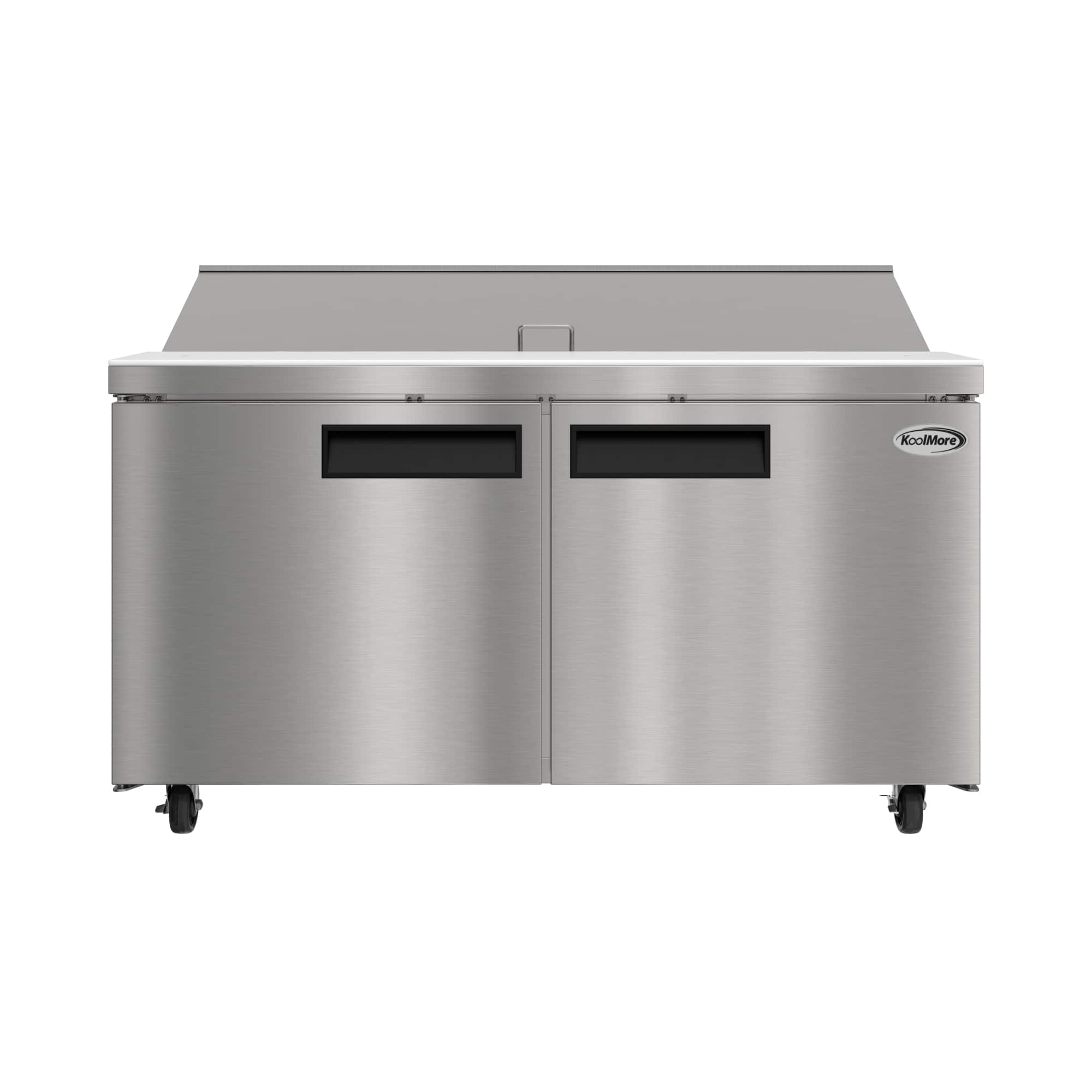 Koolmore - 60 in. Commercial 2-Door Refrigerated Salad and Sandwich Prep Table, 16 Pan Capacity and 18.4 Cu. Ft. of Storage - Stainless Steel