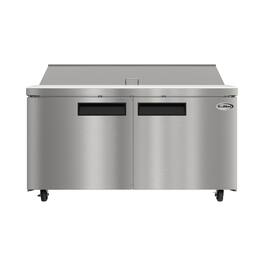 Koolmore - 60 in. Commercial 2-Door Refrigerated Salad and Sandwich Prep Table, 16 Pan Capacity and 18.4 Cu. Ft. of Storage - Stainless Steel