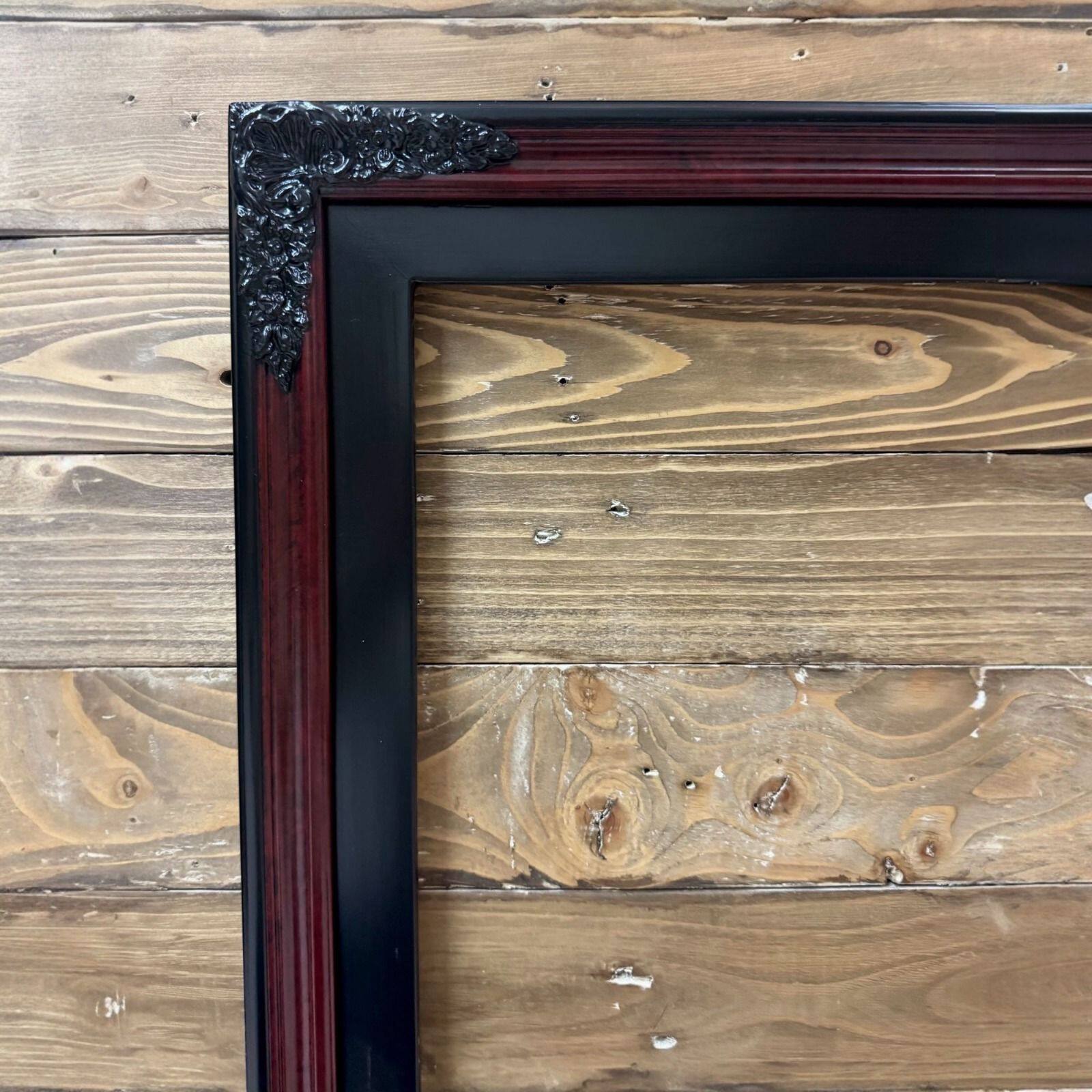 Back. LAREDO FRAME FACTORY - 65 inch Handmade Ornate wood For TCL A300W NXTVISION Tv - BLACK CHERRY.