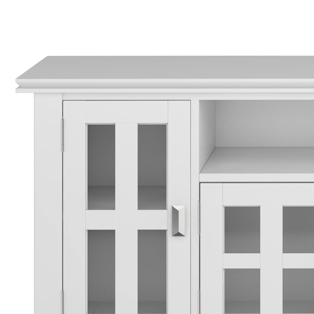 Alt View 4. Simpli Home - Artisan Solid Wood Contemporary 72 inch Wide TV Stand with Two 26 inch Wide 5 Shelf Bookcases (Set of 3) - White.