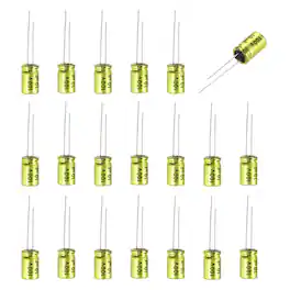 Unique Bargains - 10uF 100V Non-Polarized Electrolytic Capacitor, 8x12mm Aluminum Audio Cap, for DIY Tweeter, 20pcs - Gold