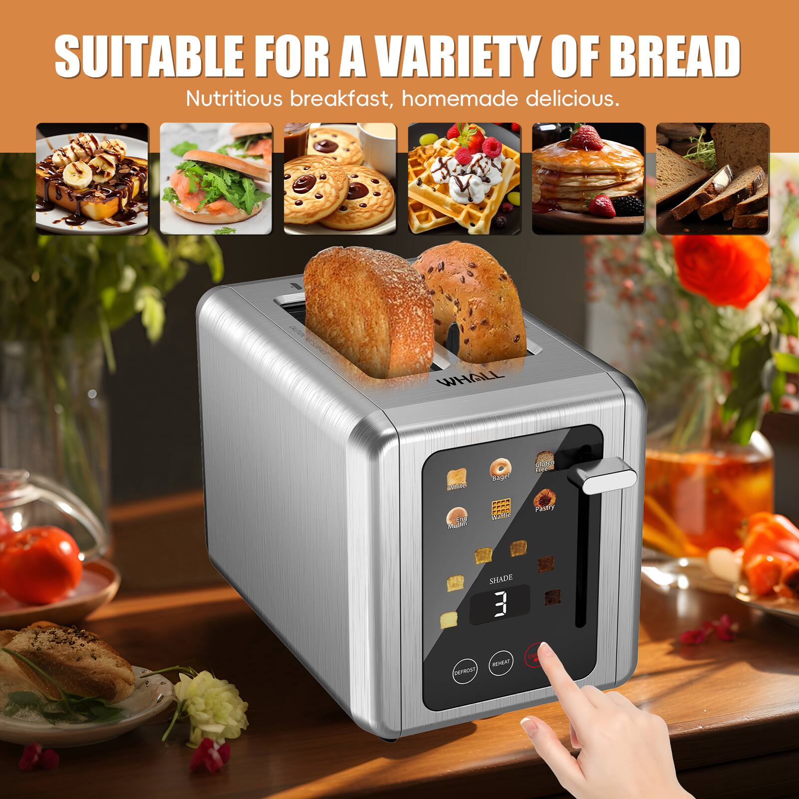 SUITABLE FOR A VARIETY OF BREAD  
Nutritious breakfast, homemade delicious.