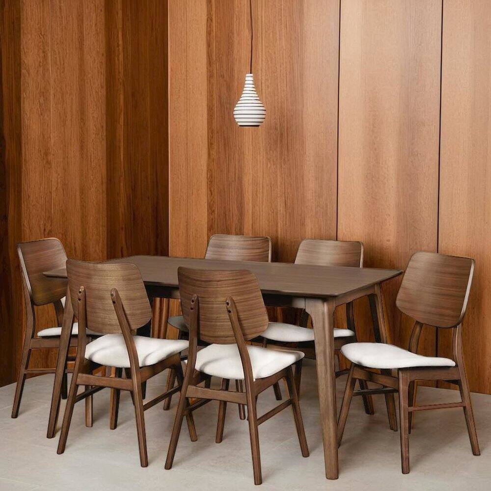 Alt View 2. Starlight Canyon Home - Elegant Brown Solid Wood Dining Set with Table and 6 Chairs for Home Use - Brown.