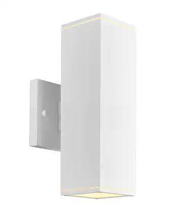 Front. Comfort Essence - Outdoor Wall Sconce Lights Exterior Lighting Fixtures Outside Porch Light For House Garage Front Door Patio - White,Square,No Sensor,1PK.