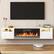 Front. Circus Cirle - 70" Floating TV Stand with 36" Electric Fireplace Heater - White.