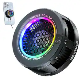 Neewer - Magnetic Phone Cooler with RGB Fan - Low Noise USB Cooling for iPhone, Samsung & iPad Gaming