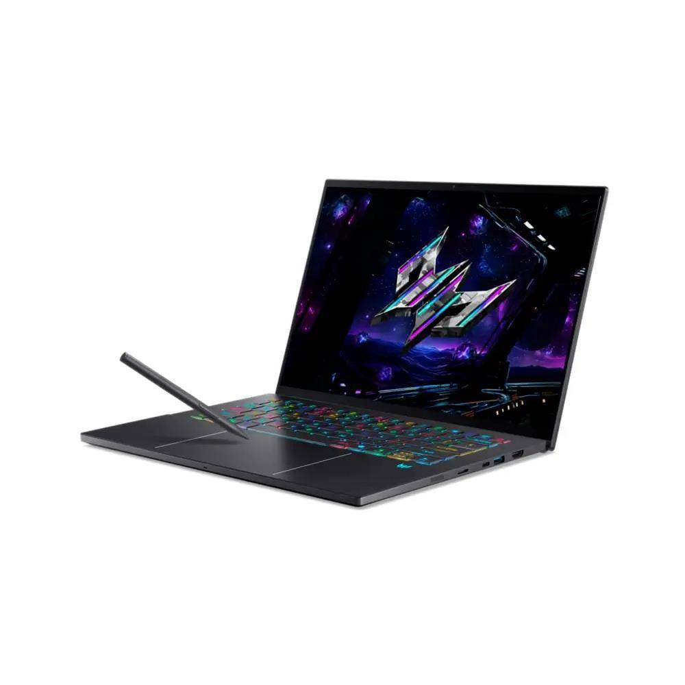 Left. Acer - Predator Triton 14 PC 14.5″ WQXGA+ 120Hz Intel Core Ultra 9 NVIDIA GeForce RTX 5070 32 GB RAM 2 TB SSD PT14-52T-96T3 - Charcoal Black.