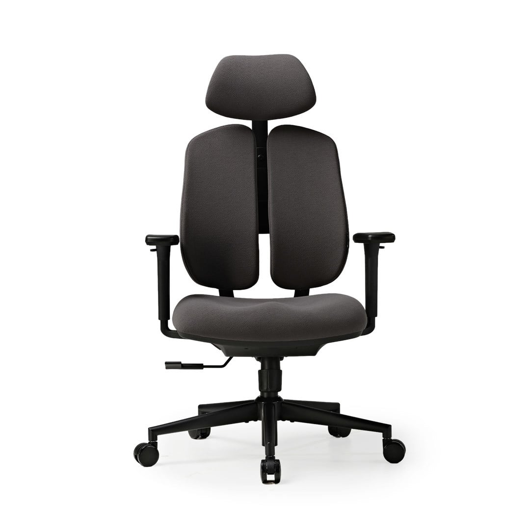 Front. Eureka Ergonomic - Dual Backrests Ergonomic Adjustable Office Chair - Dark Grey.